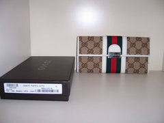 Gucci Monogram Wallet (Long White Trim)